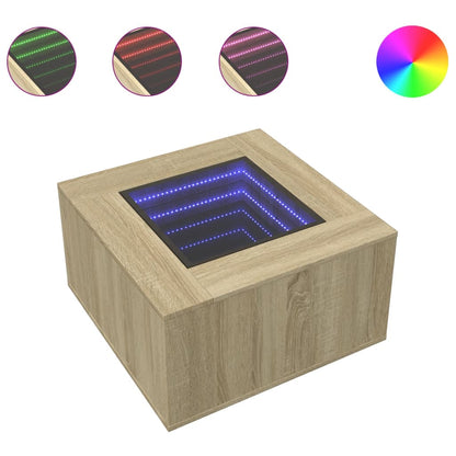 Salongbord Sofabord Sonoma Eik med LED 60x60x40 cm