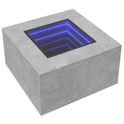Salongbord Sofabord Betonggrå med LED 60x60x40 cm