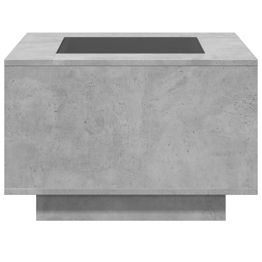 Salongbord Sofabord Betonggrå med LED 60x60x40 cm