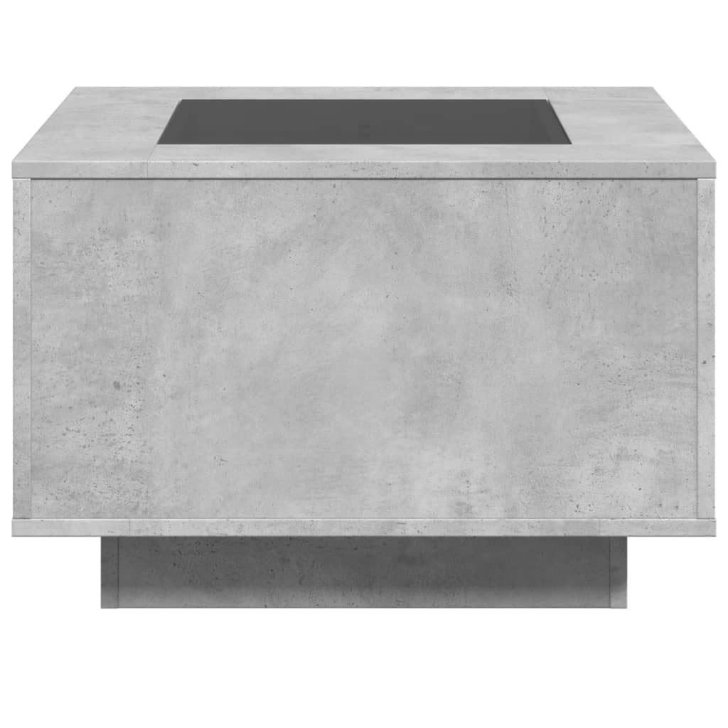 Salongbord Sofabord Betonggrå med LED 60x60x40 cm