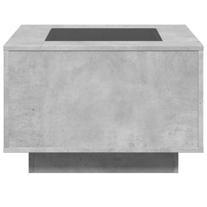 Salongbord Sofabord Betonggrå med LED 60x60x40 cm