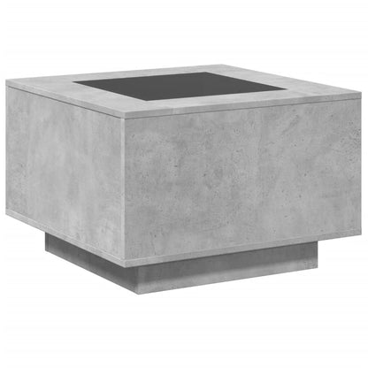 Salongbord Sofabord Betonggrå med LED 60x60x40 cm