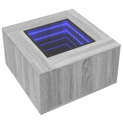Salongbord Sofabord Sonoma Grå med LED 60x60x40 cm