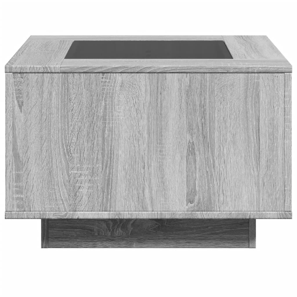 Salongbord Sofabord Sonoma Grå med LED 60x60x40 cm