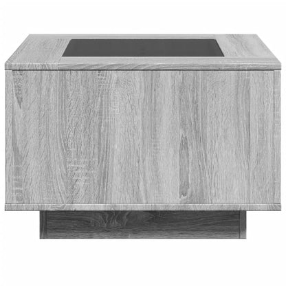 Salongbord Sofabord Sonoma Grå med LED 60x60x40 cm