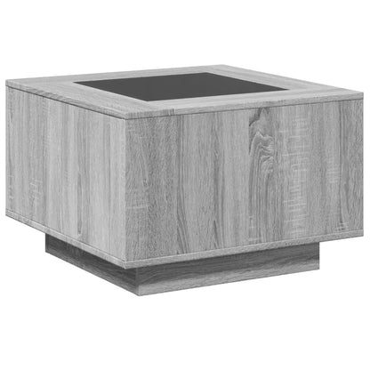 Salongbord Sofabord Sonoma Grå med LED 60x60x40 cm