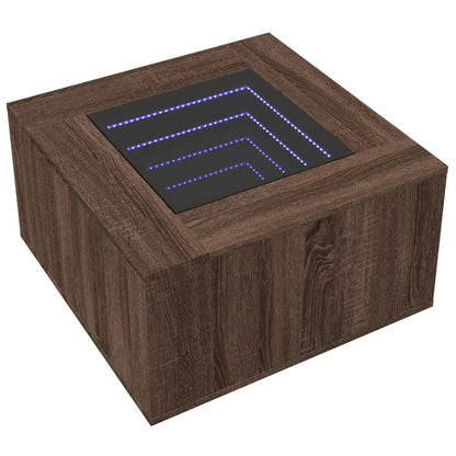 Salongbord Sofabord Brun Eik med LED 60x60x40 cm
