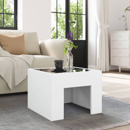 Nattbord Sengbord Hvit med Infinity LED 40x40x30 cm