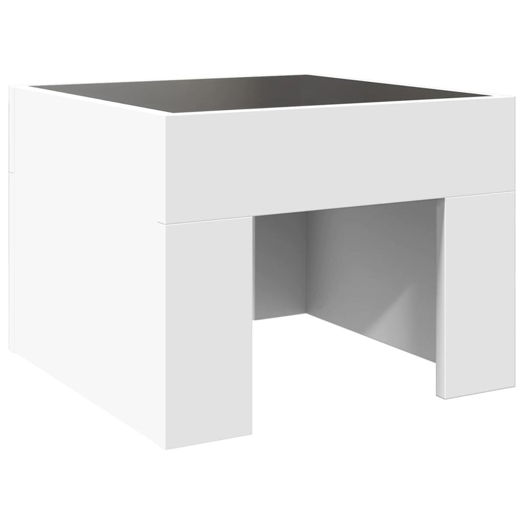 Nattbord Sengbord Hvit med Infinity LED 40x40x30 cm
