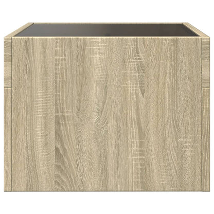 Salongbord Sofabord Sonoma Eik med Infinity LED 40x40x30 cm