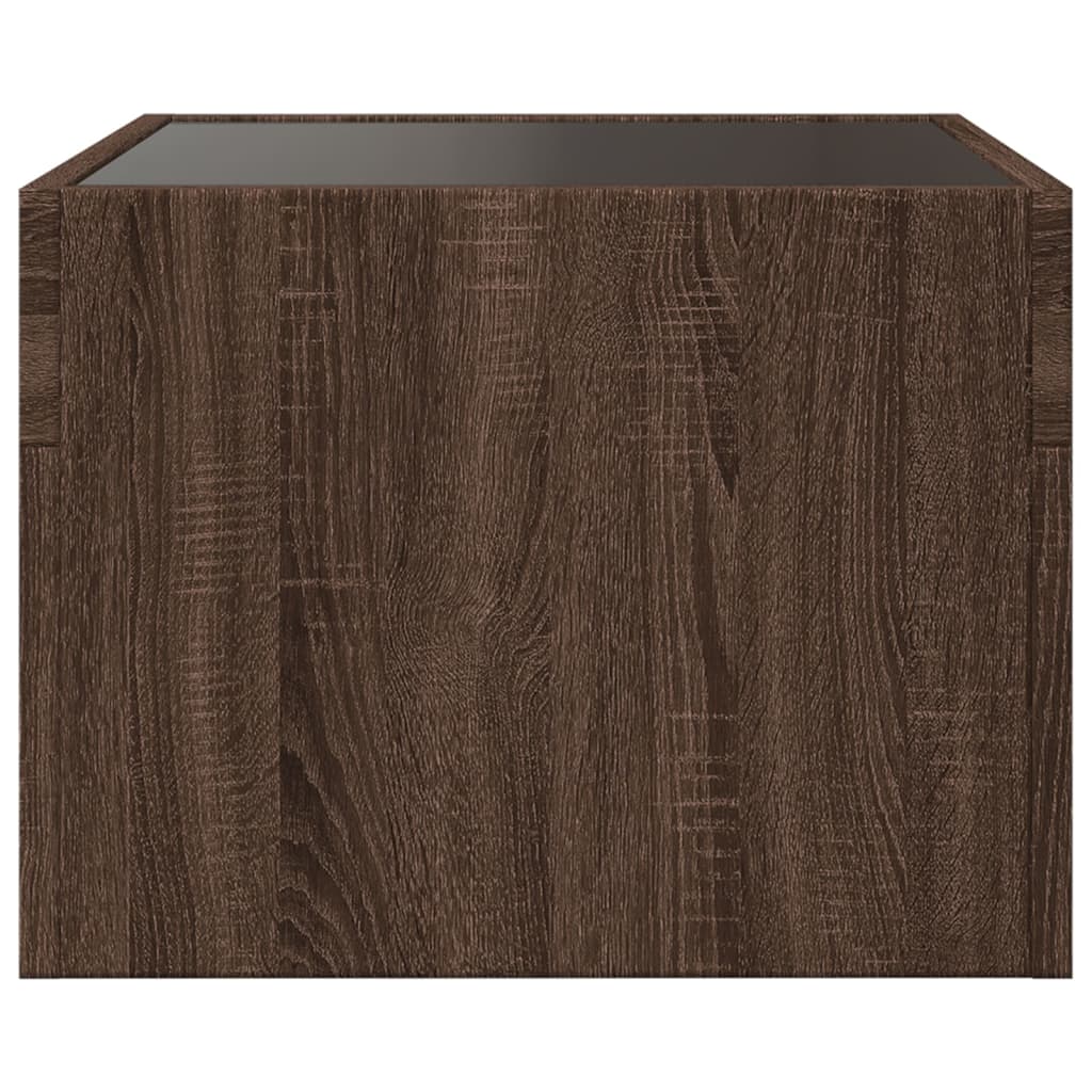 Salongbord Sofabord Brun Eik med Infinity LED 40x40x30 cm