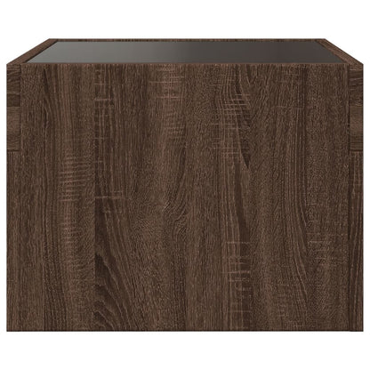 Salongbord Sofabord Brun Eik med Infinity LED 40x40x30 cm