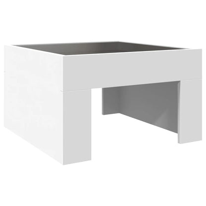 Salongbord Sofabord Hvit med Infinity LED 50x50x30 cm