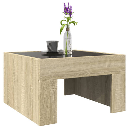 Salongbord Sofabord Sonoma Eik med Infinity LED 50x50x30 cm