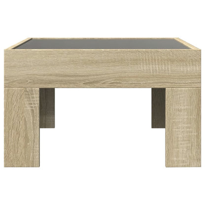 Salongbord Sofabord Sonoma Eik med Infinity LED 50x50x30 cm