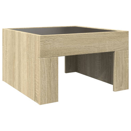 Salongbord Sofabord Sonoma Eik med Infinity LED 50x50x30 cm