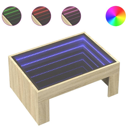 Salongbord Sofabord Sonoma Eik med Infinity LED 70x50x30 cm