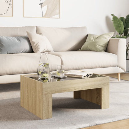 Salongbord Sofabord Sonoma Eik med Infinity LED 70x50x30 cm
