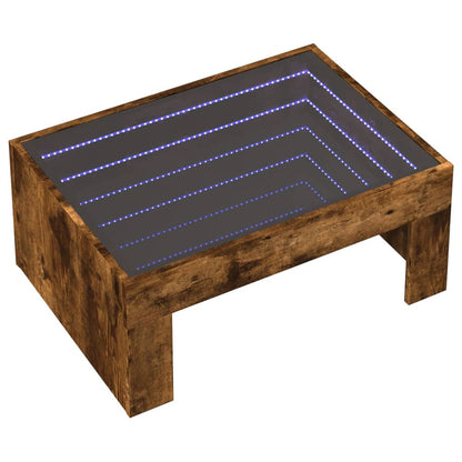 Salongbord Sofabord Røkt Eik med Infinity LED 70x50x30 cm