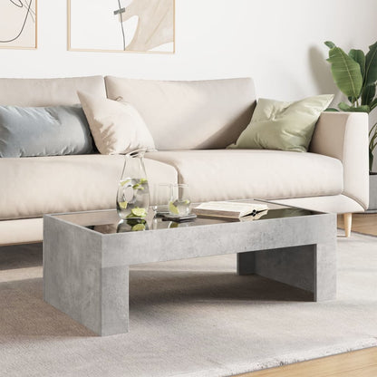 Salongbord Sofabord Betonggrå med Infinity LED 90x50x30 cm