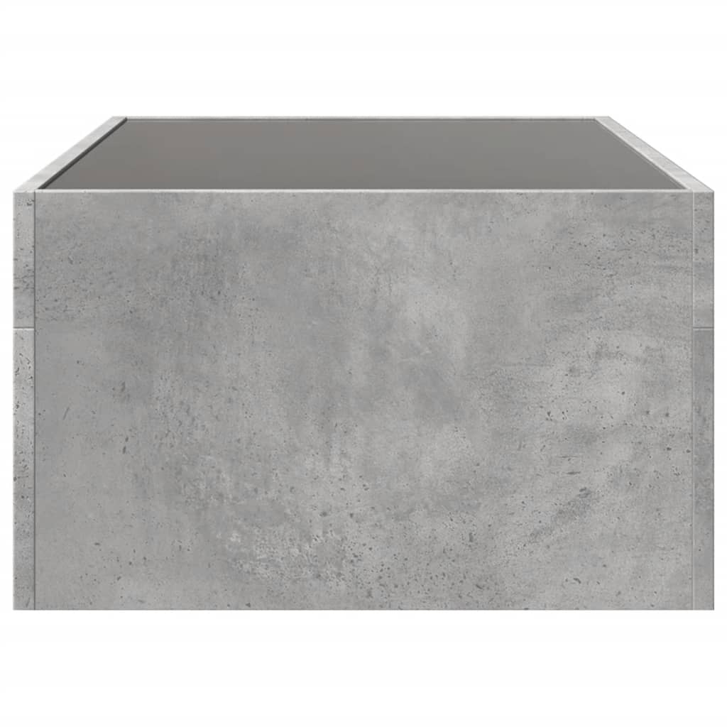 Salongbord Sofabord Betonggrå med Infinity LED 90x50x30 cm