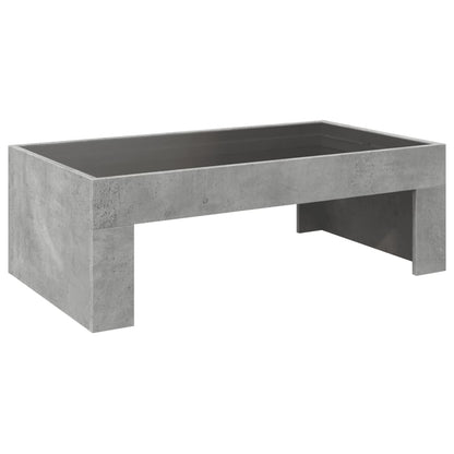 Salongbord Sofabord Betonggrå med Infinity LED 90x50x30 cm