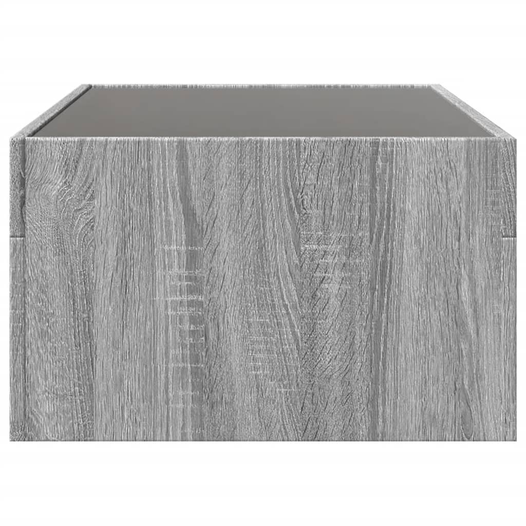 Salongbord Sofabord Sonoma Grå med Infinity LED 90x50x30 cm