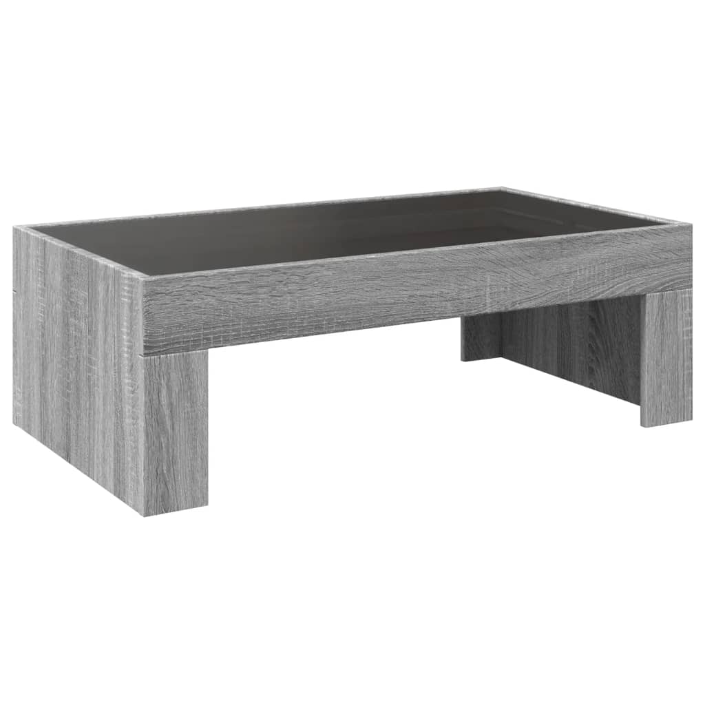 Salongbord Sofabord Sonoma Grå med Infinity LED 90x50x30 cm