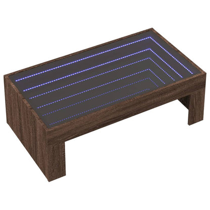 Salongbord Sofabord Brun Eik med Infinity LED 90x50x30 cm