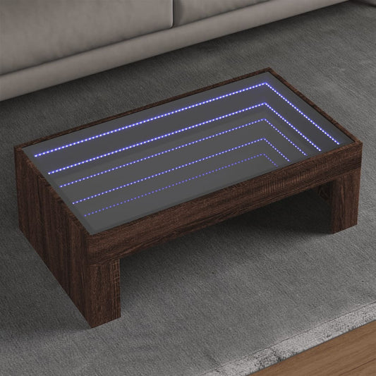 Salongbord Sofabord Brun Eik med Infinity LED 90x50x30 cm