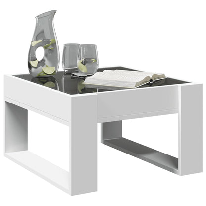 Salongbord Sofabord Hvit med Infinity LED 50x53x30 cm