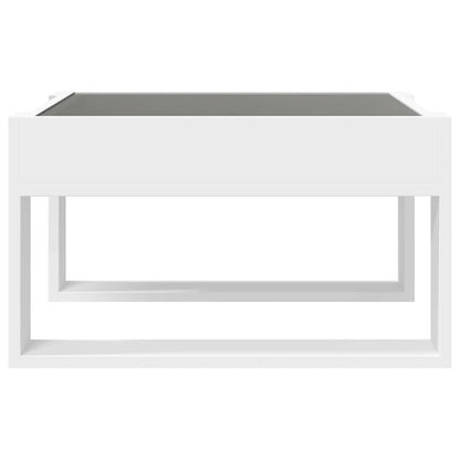Salongbord Sofabord Hvit med Infinity LED 50x53x30 cm