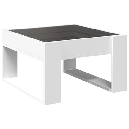 Salongbord Sofabord Hvit med Infinity LED 50x53x30 cm