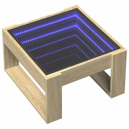 Salongbord Sofabord Sonoma Eik med Infinity LED 50x53x30 cm