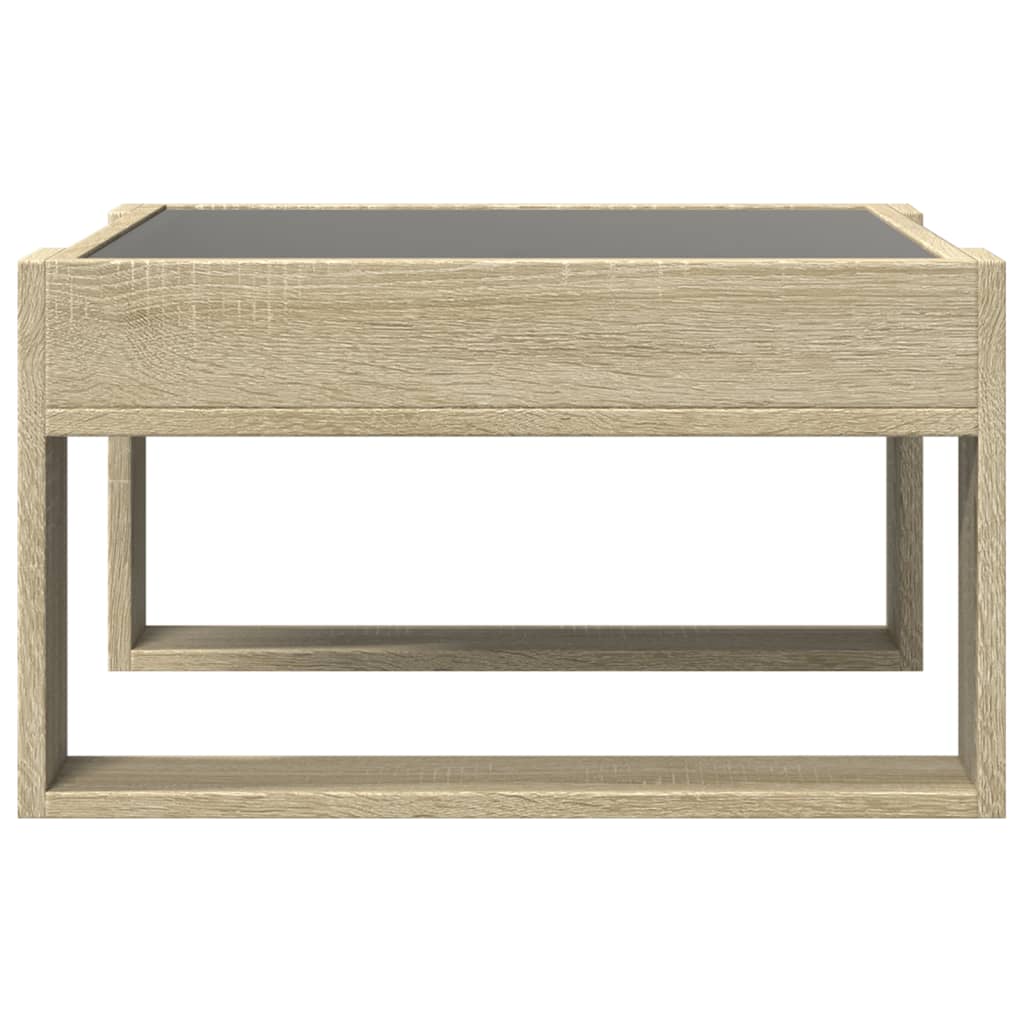 Salongbord Sofabord Sonoma Eik med Infinity LED 50x53x30 cm
