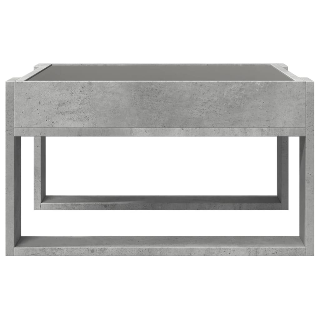 Salongbord Sofabord Betonggrå med Infinity LED 50x53x30 cm