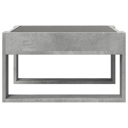 Salongbord Sofabord Betonggrå med Infinity LED 50x53x30 cm