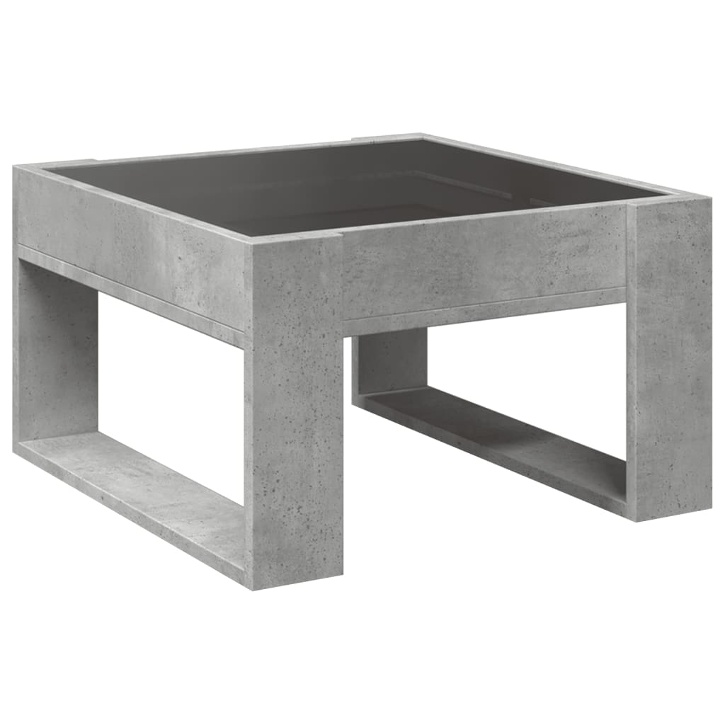 Salongbord Sofabord Betonggrå med Infinity LED 50x53x30 cm