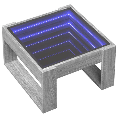 Salongbord Sofabord Sonoma Grå med Infinity LED 50x53x30 cm