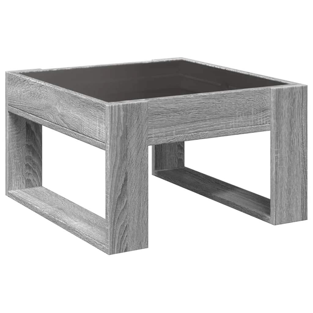 Salongbord Sofabord Sonoma Grå med Infinity LED 50x53x30 cm