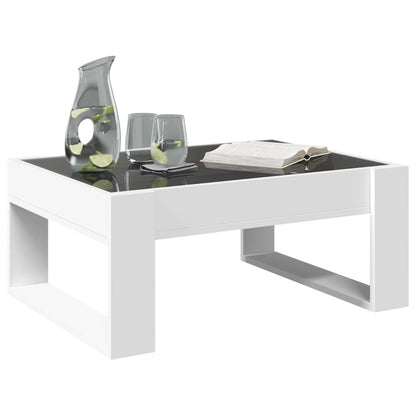 Salongbord Sofabord Hvit med Infinity LED 70x53x30 cm