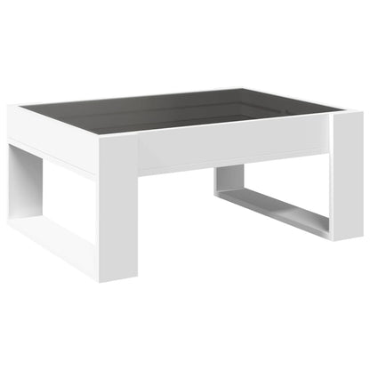Salongbord Sofabord Hvit med Infinity LED 70x53x30 cm