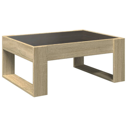 Salongbord Sofabord Sonoma Eik med Infinity LED 70x53x30 cm