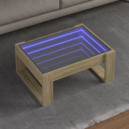 Salongbord Sofabord Sonoma Eik med Infinity LED 70x53x30 cm