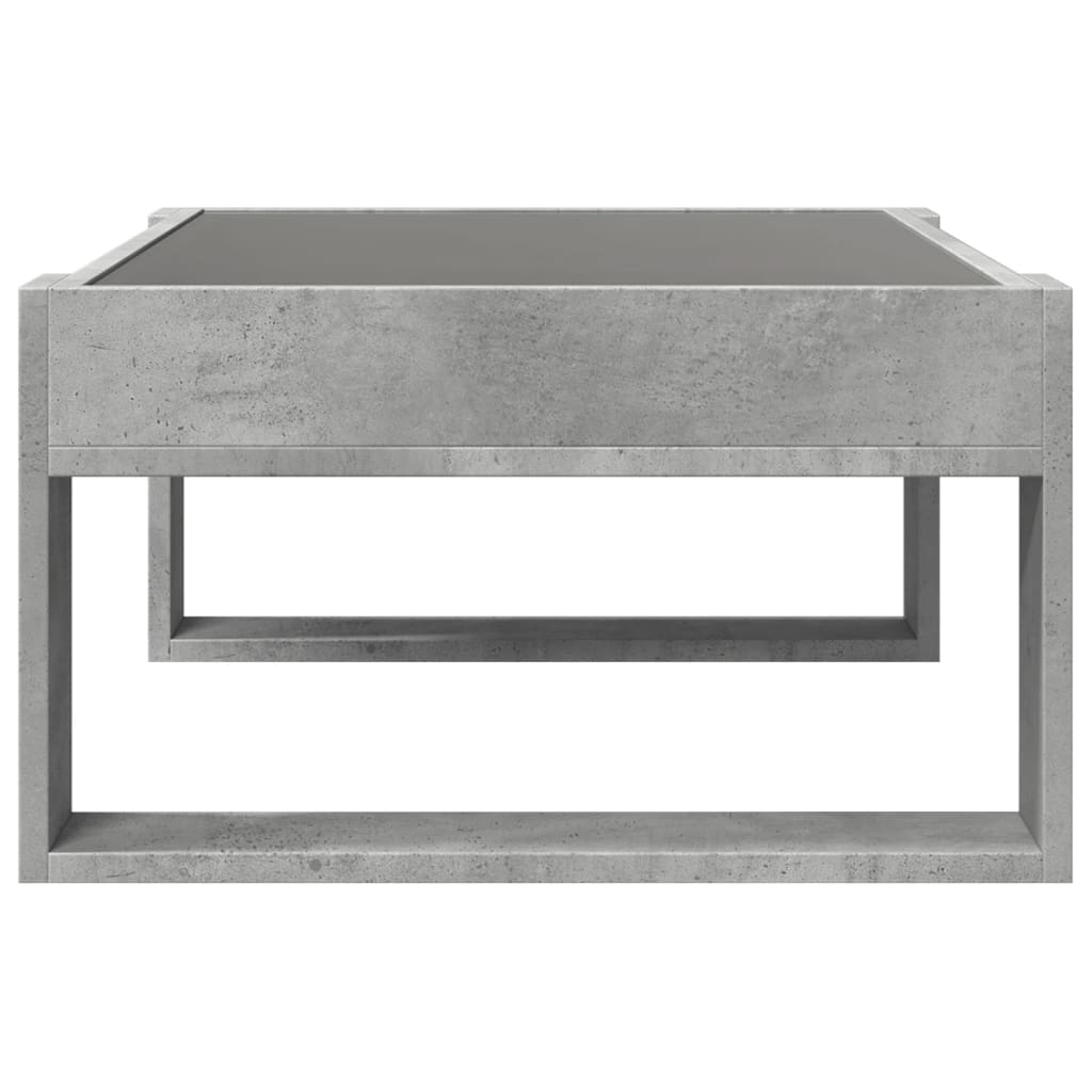 Salongbord Sofabord Betonggrå med Infinity LED 70x53x30 cm