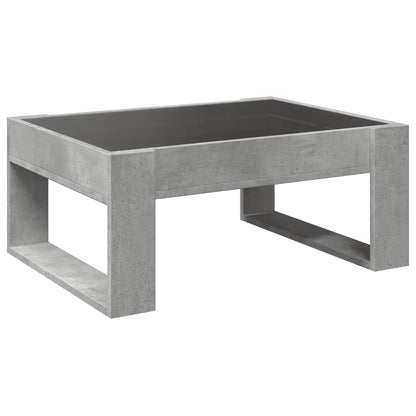Salongbord Sofabord Betonggrå med Infinity LED 70x53x30 cm