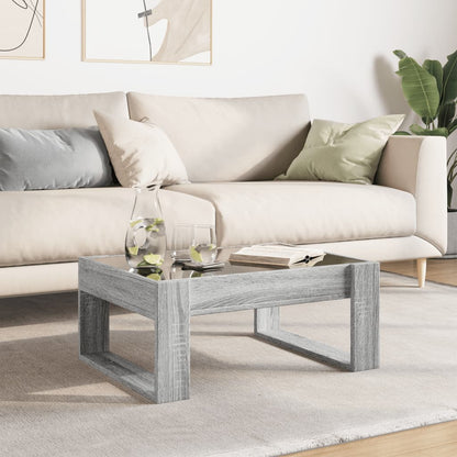 Salongbord Sofabord Sonoma Grå med Infinity LED 70x53x30 cm