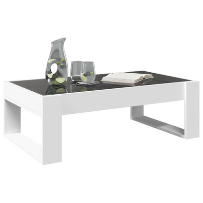 Salongbord Sofabord Hvit med Infinity LED 90x53x30 cm