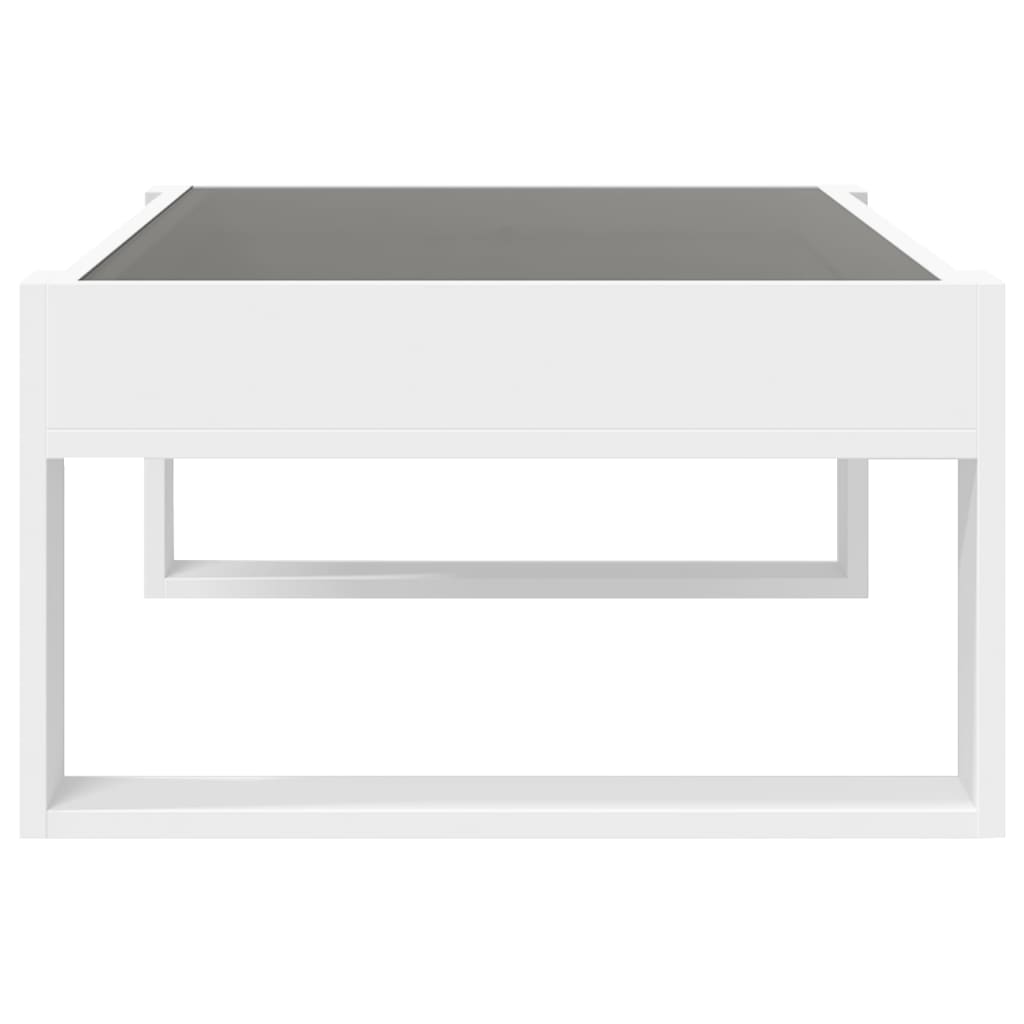 Salongbord Sofabord Hvit med Infinity LED 90x53x30 cm
