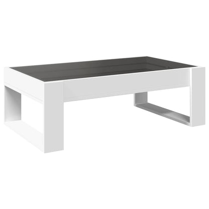 Salongbord Sofabord Hvit med Infinity LED 90x53x30 cm